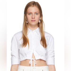 Altuzarra Cropped White Cotton Shirt Size 38